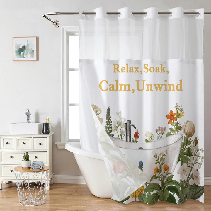 Artistic Floral Shower Curtain Bowlift