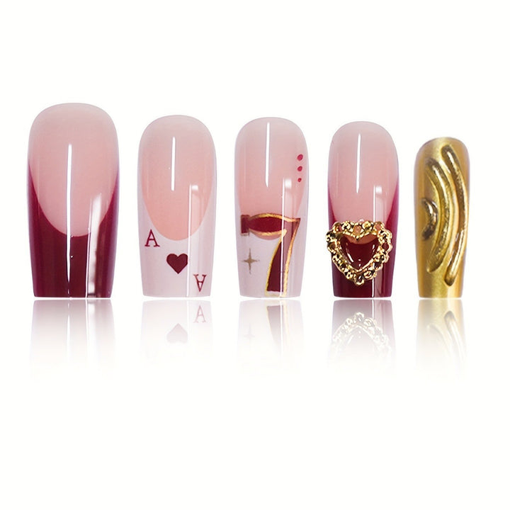 Artistic Playing Card Nail Extensions Bowlift
