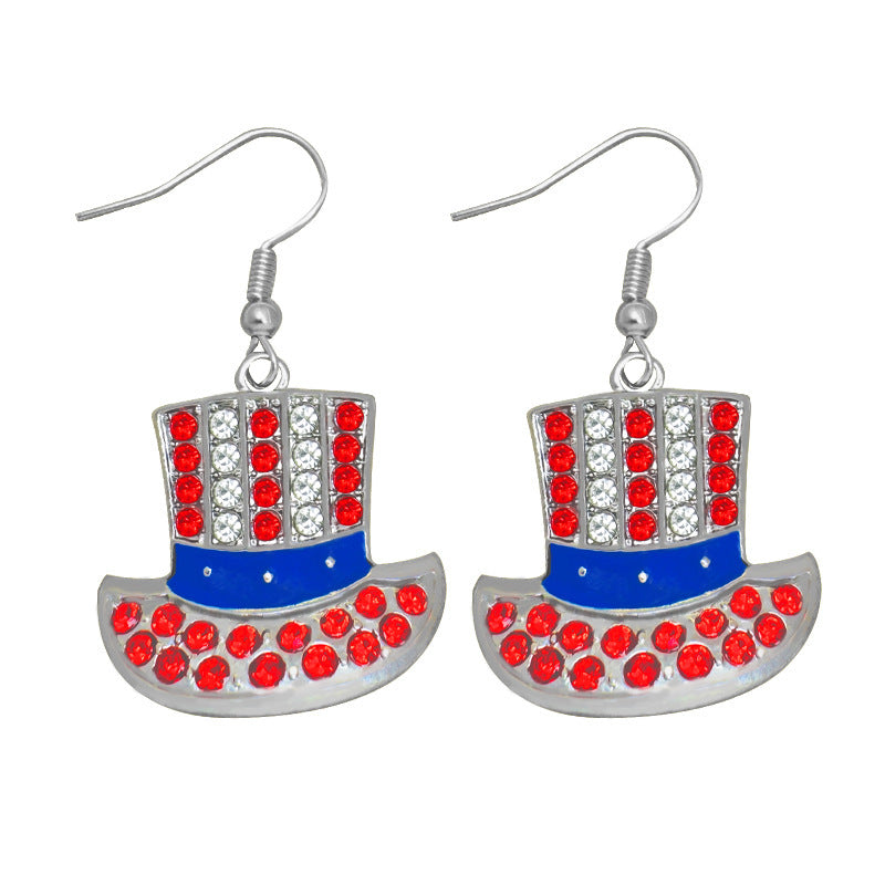 Women's earrings in flip-flop design with crystal embellishment and enamel flag motif Bowlift
