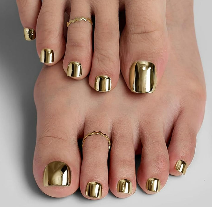 Premium Metallic Press-On Nail Set Bowlift