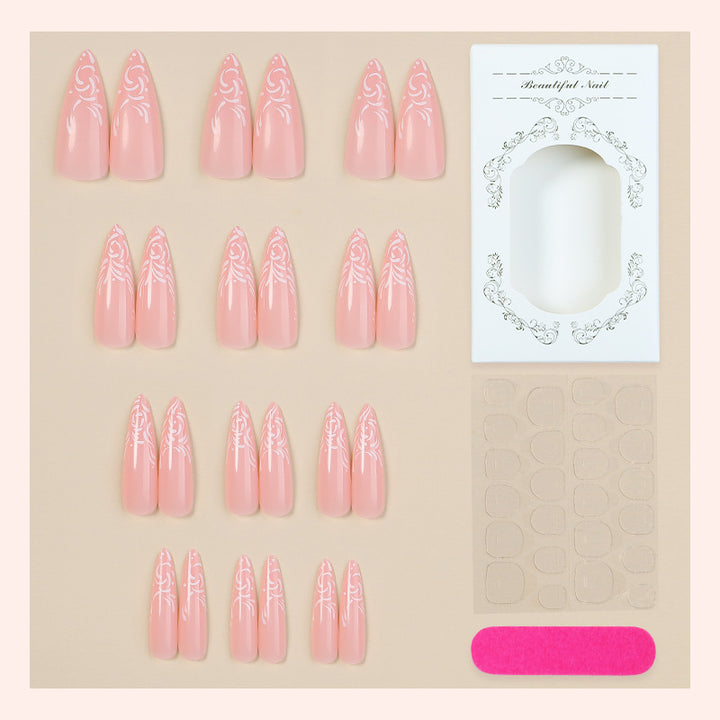 Elegant Stiletto Press-On Nail Art Set Bowlift