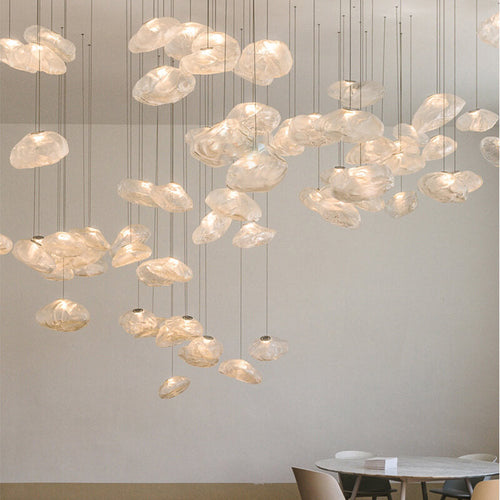 BowLift | CloudNova Glass Pendant Light | Modern Design | Unique Cloud Look | Ambient Lighting