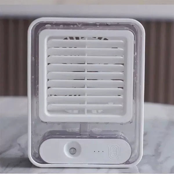 Unisex one size compact USB microclimate cooler and whisper-quiet table fan with transparent water tank and adjustable louver Bowlift