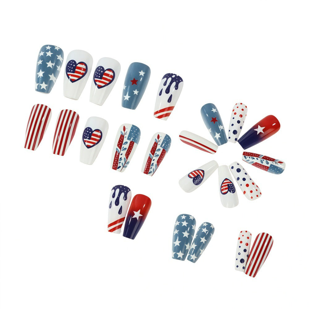 Creative and patriotic art nails Bowlift