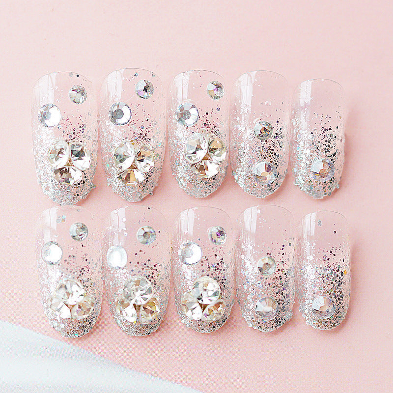Glittering Artisanal Press-On Nail Set Bowlift