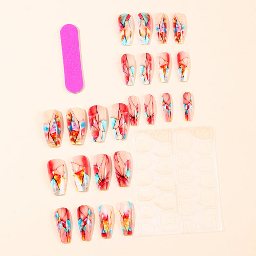 Stained Glass Art 3D Nail Extensions Bowlift