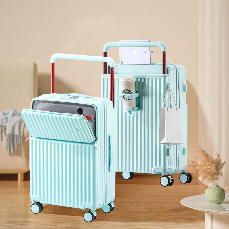 Unisex Multi-Compartment Rolling Hard-Shell Luggage with Integrated Charging Port Bowlift