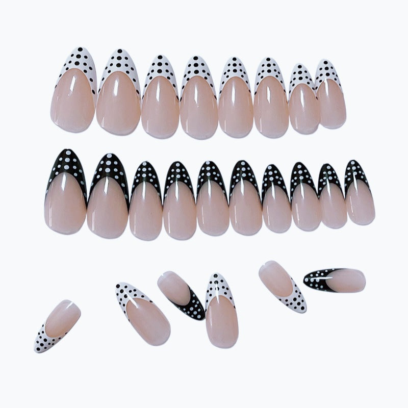 Stylish Polka Dot Press-On Nail Design Bowlift