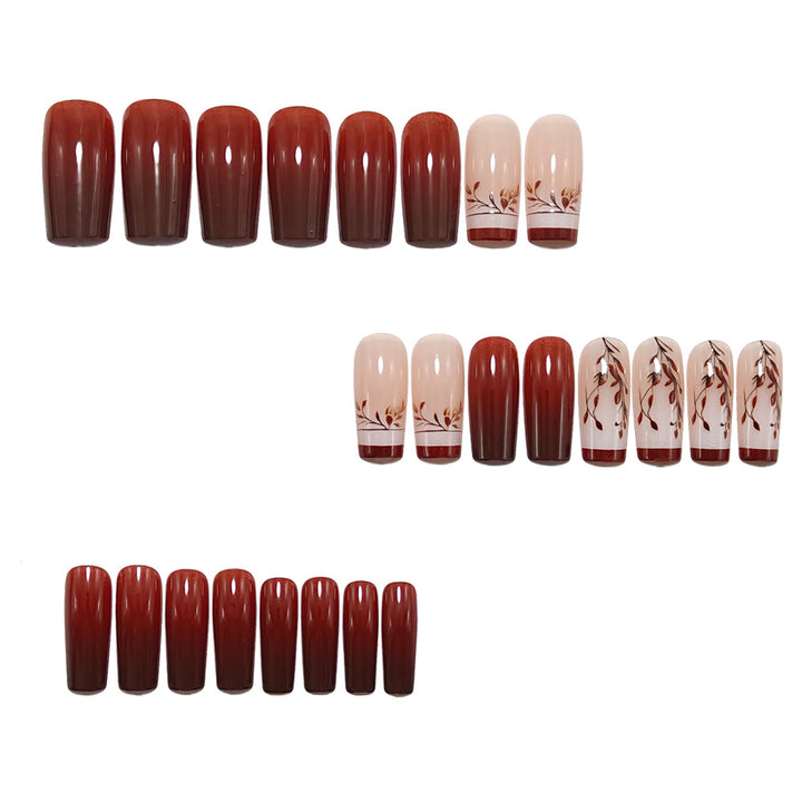 Artificial Nail Art with Elegant Leaves Design Bowlift