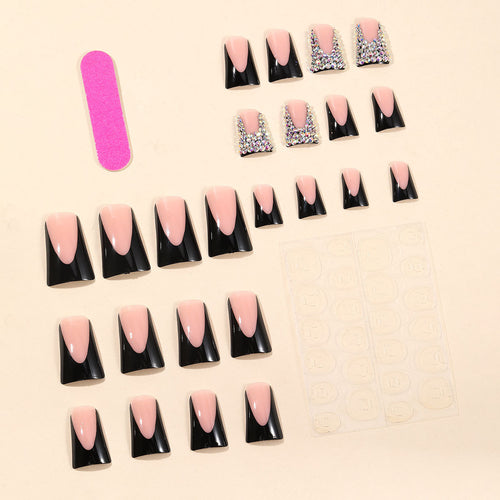 Glamorous Rhinestone-Accented Nail Extensions Bowlift
