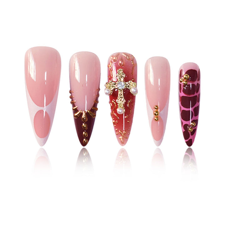 Glamorous Decorative Stiletto Press-On Nail Set Bowlift