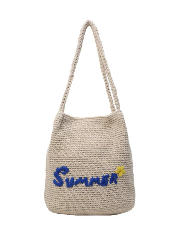 Macrame Drawstring Bag with Summer Motif Bowlift