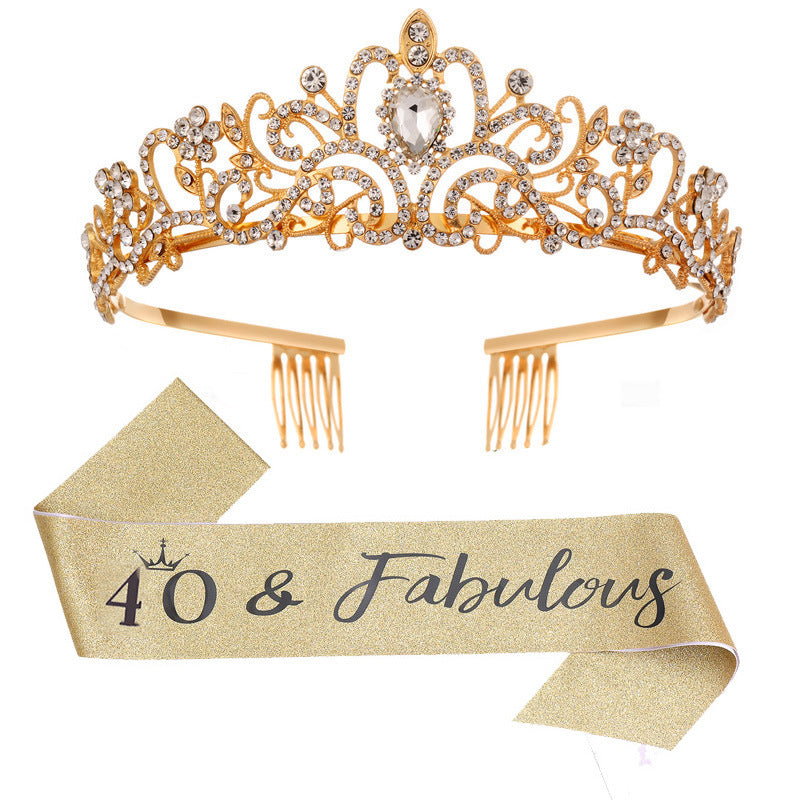 Women's Sparkling Crown with Radiant Rhinestone Embellishment Bowlift