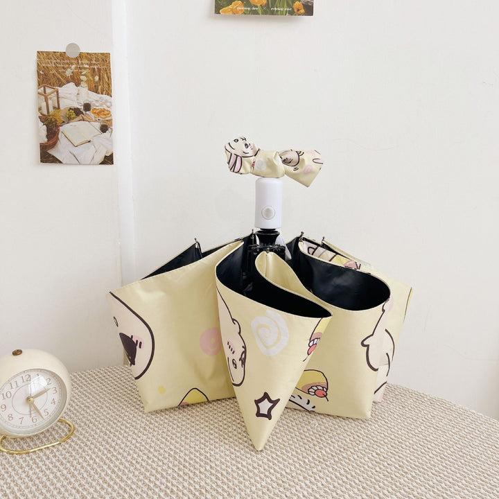 Women's Folding Umbrella with Multifunctional Storage System Bowlift