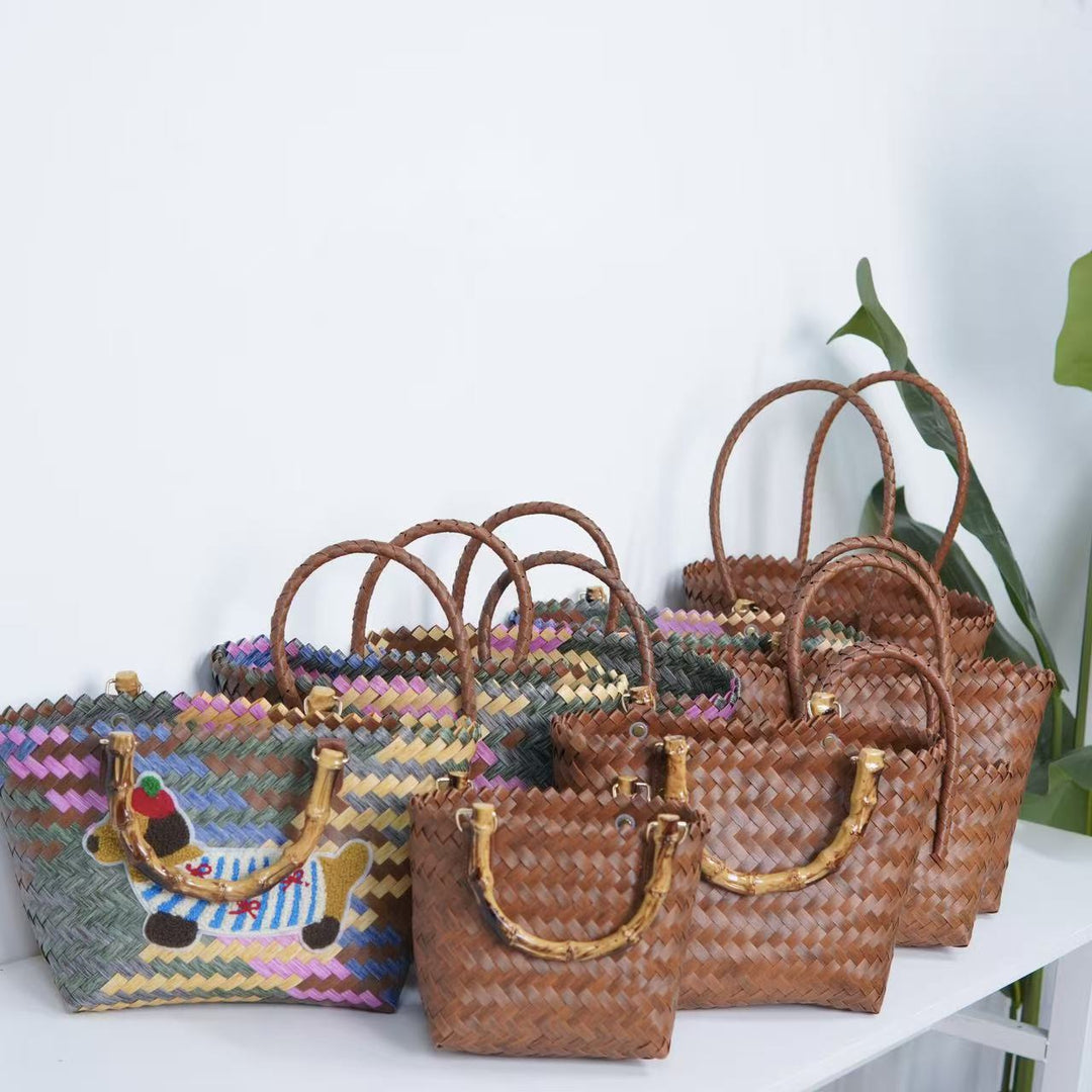 Braided tote bag with ergonomic handles Bowlift