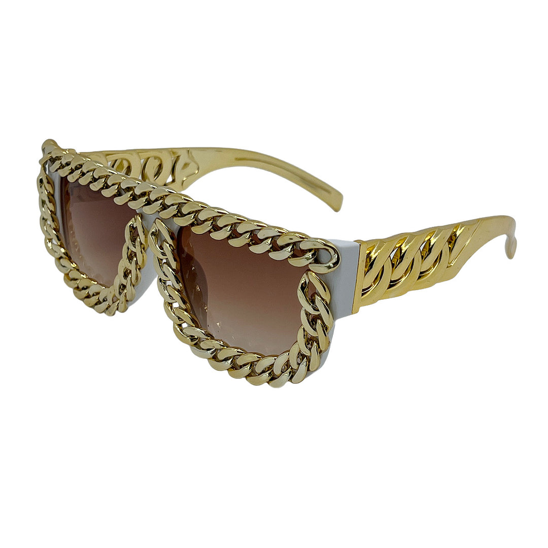 Women's sunglasses with eye-catching chain frame Bowlift