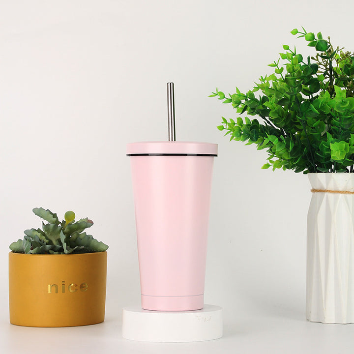 Women's stainless steel drinking cup with straw Bowlift