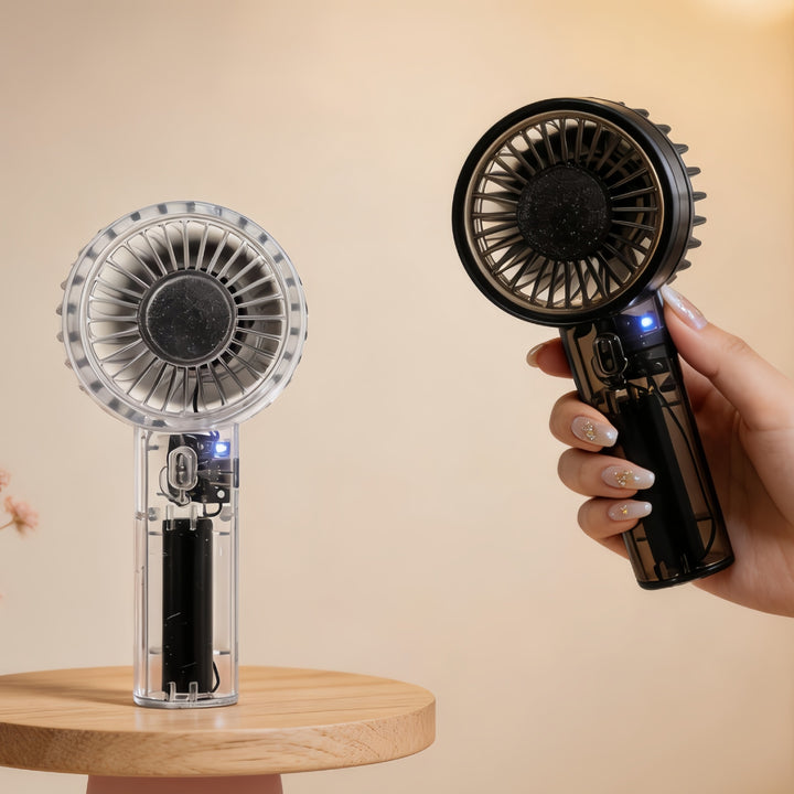 Women's portable mini hand fan with USB charging function and flexible tilt mechanism Bowlift