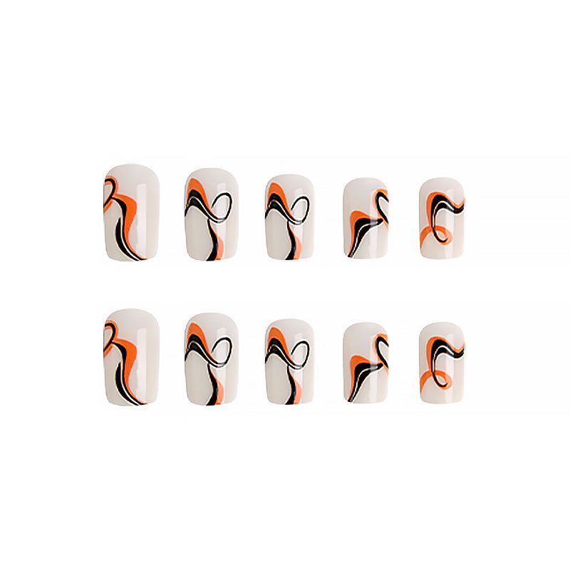 Artful Nail Tips with Abstract Color Design Bowlift