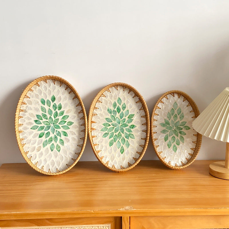 Ladies Elegant Serving Plate Set made of handwoven natural material Bowlift
