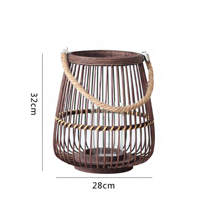 Rustic Rattan Lantern Bowlift