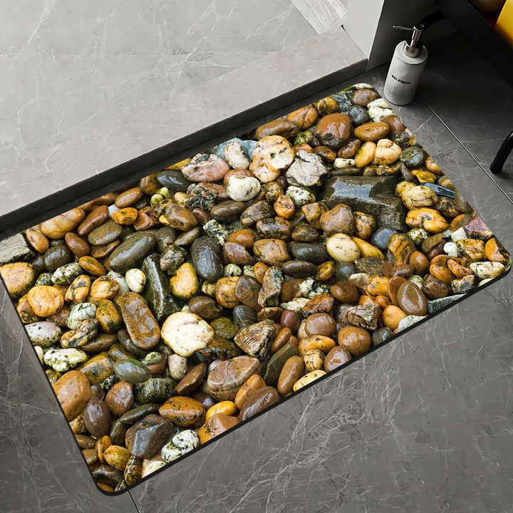 Elegant Floral Design Bath Mat Bowlift