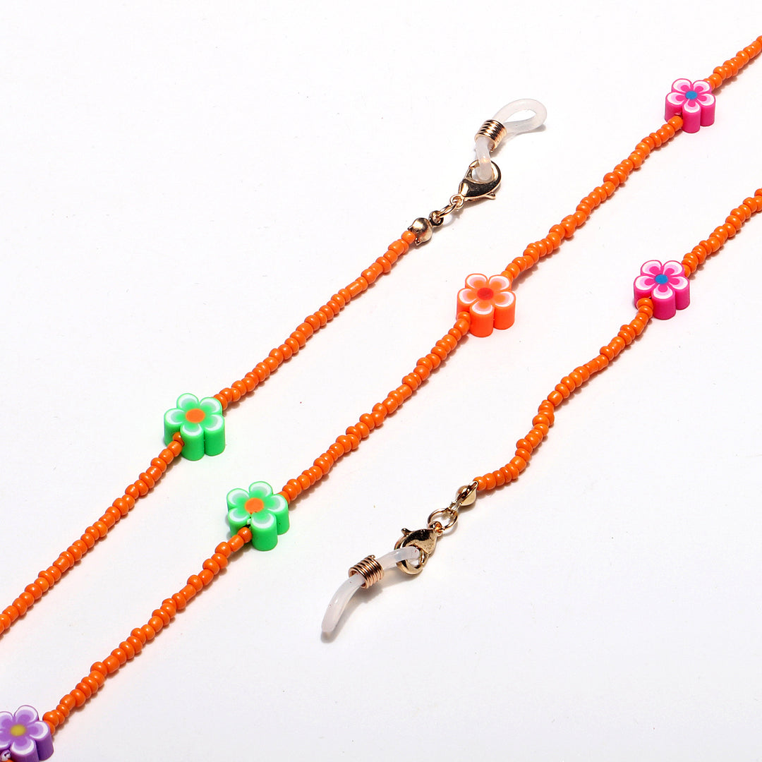 Decorative Flower Beaded Eyewear Chain Bowlift