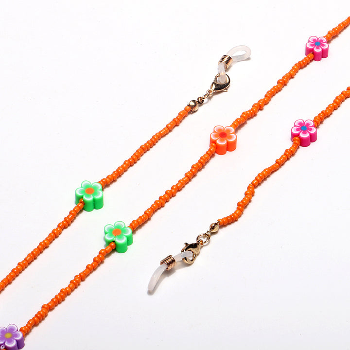 Decorative Flower Beaded Eyewear Chain Bowlift