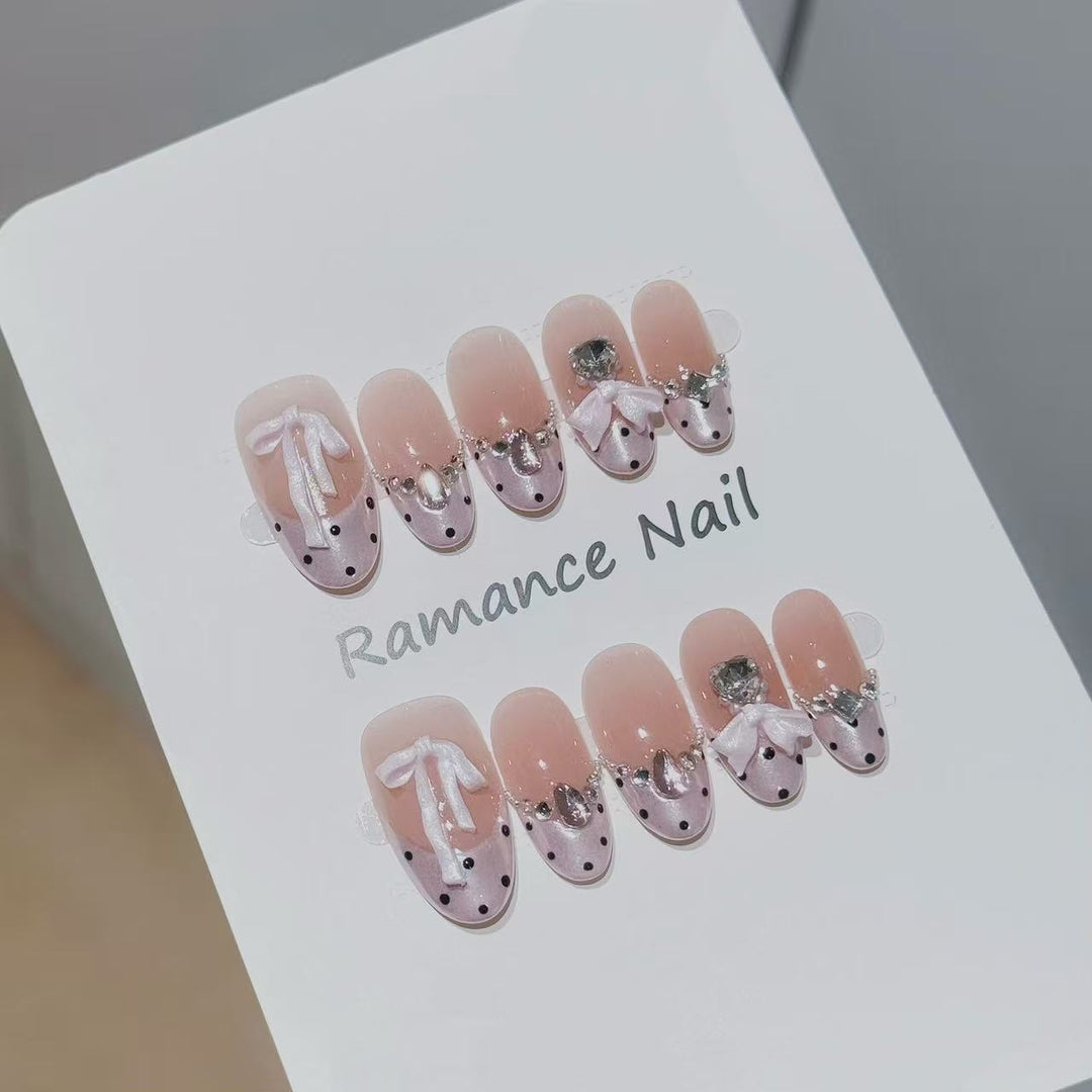 Elegant Decorative Press-On Nail Art Bowlift