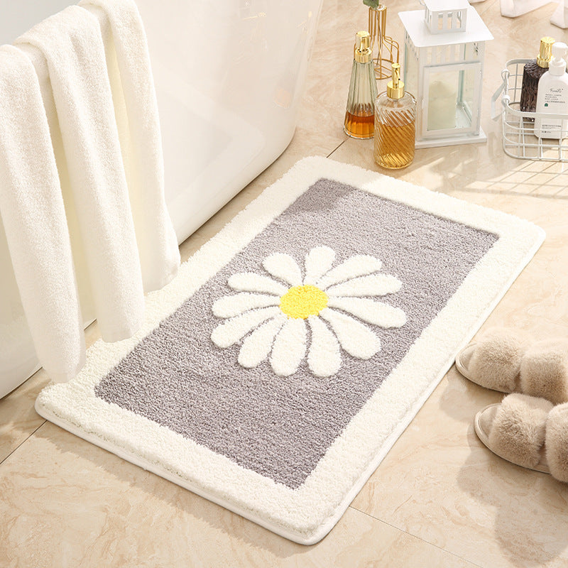 Floral-Themed Memory Foam Bath Mat