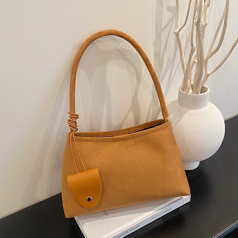 WoTextured Fabric Shoulder Bag Bowlift