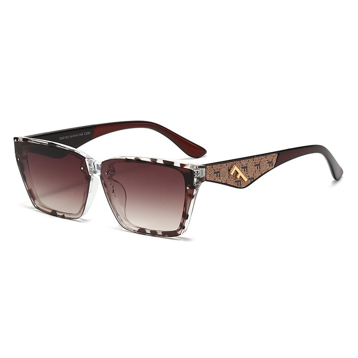 Women's square sunglasses with matte frame and fashionable accents Bowlift