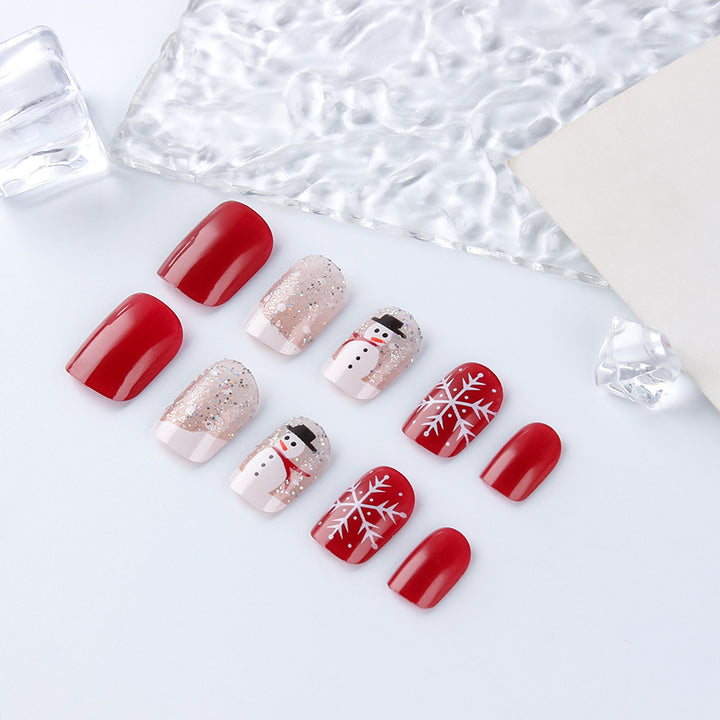 Festive Snowman Holiday Nail Art Bowlift