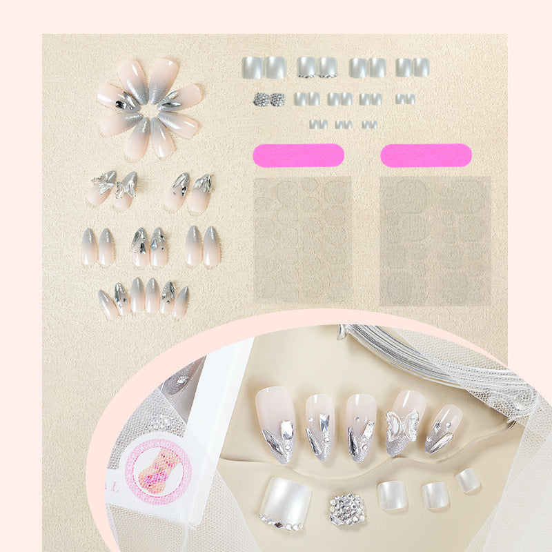 Glamorous Rhinestone Accented Press-On Nails Bowlift