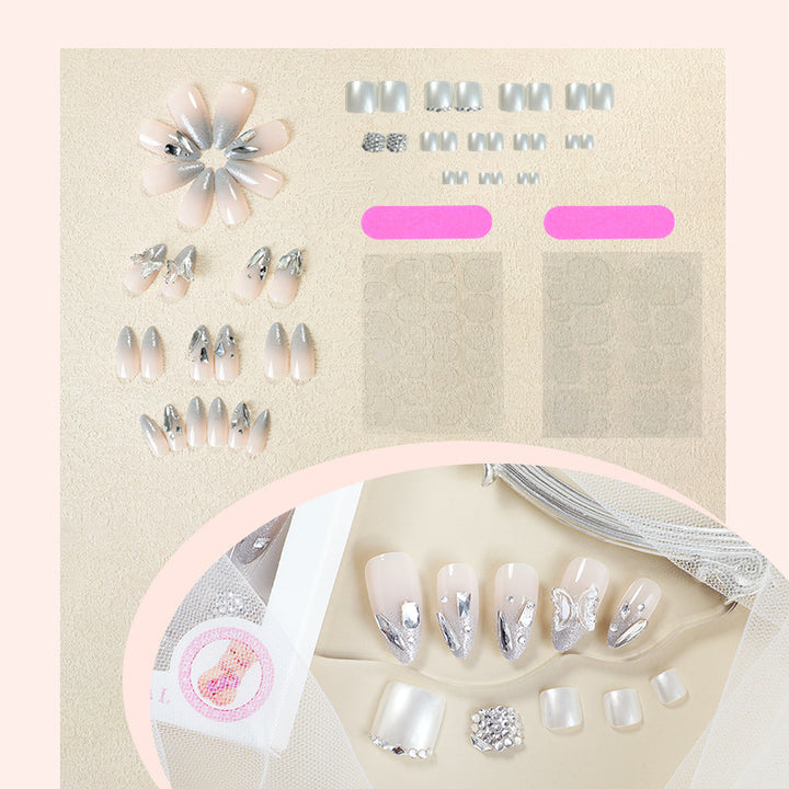 Glamorous Rhinestone Accented Press-On Nails Bowlift
