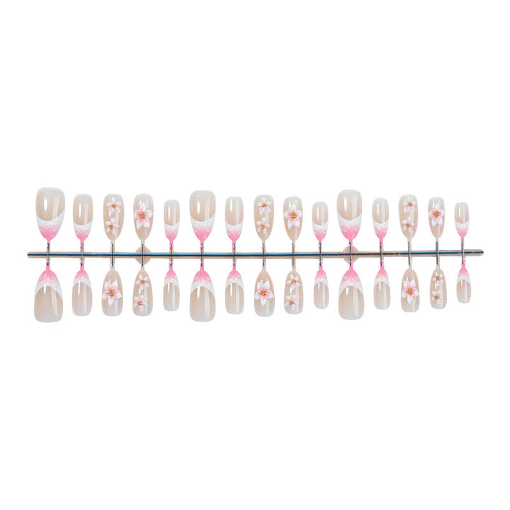 Artificial nail set with floral designs Bowlift