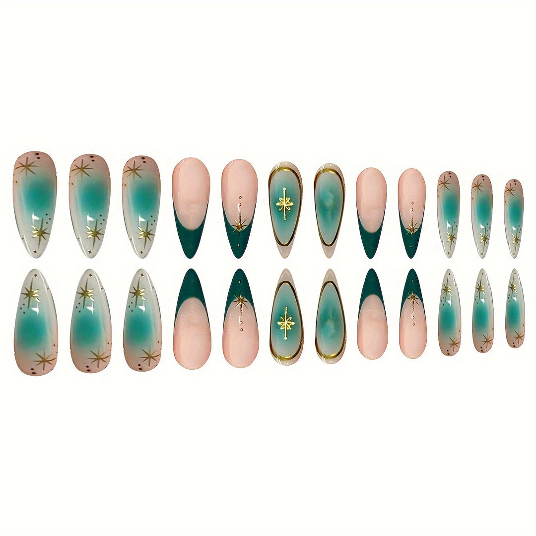 Artistic Geometric Pointed Nail Art Bowlift