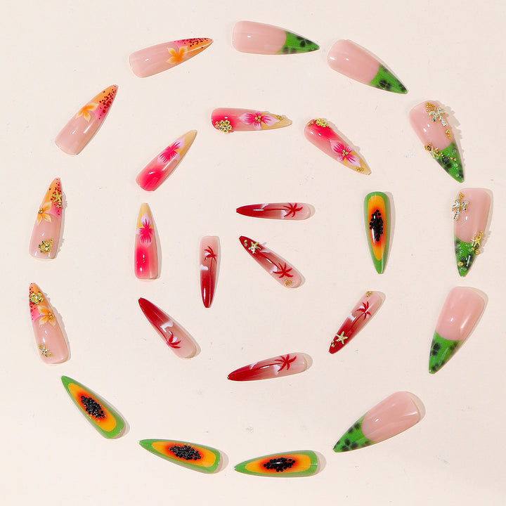 Tropical Floral Nail Art Set Bowlift