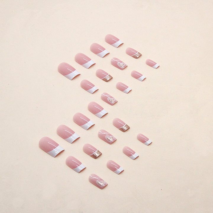 Heart-Design Press-On Nail Art Tips Bowlift