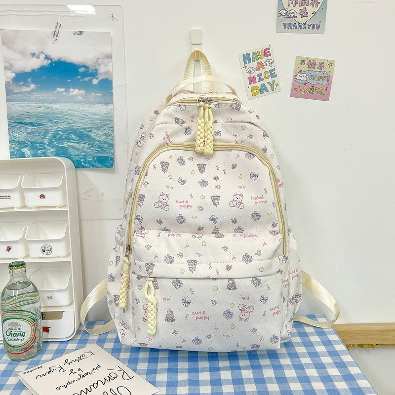 Whimsical Character Print Backpack