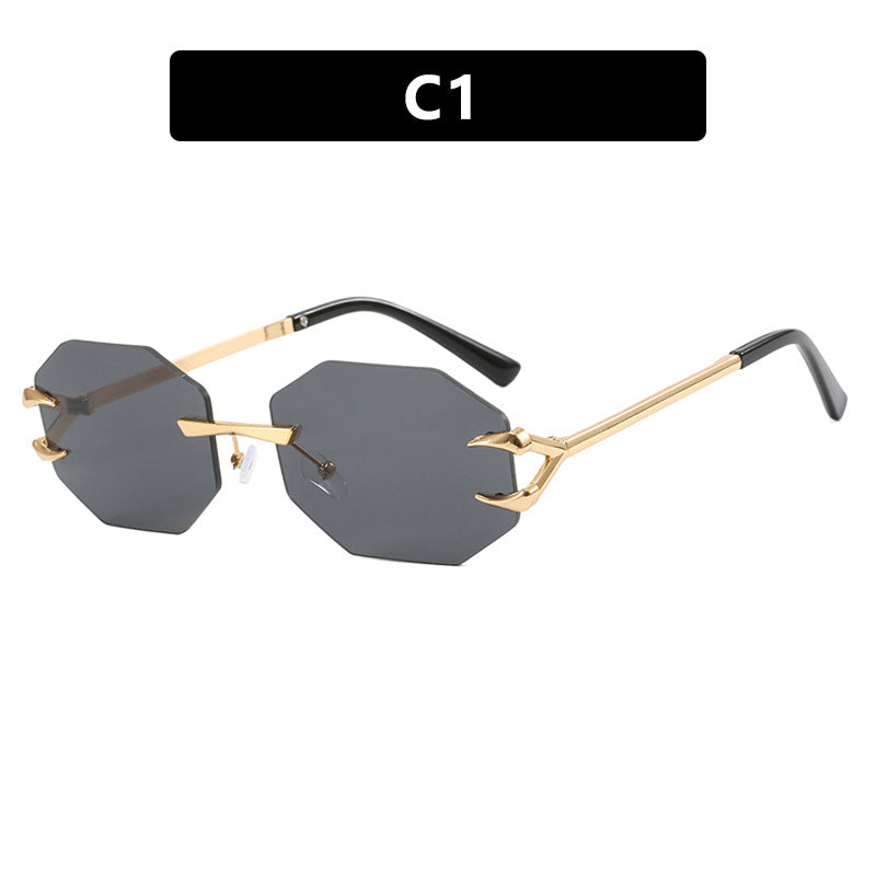 Women's geometric sunglasses with modern metal frame Bowlift