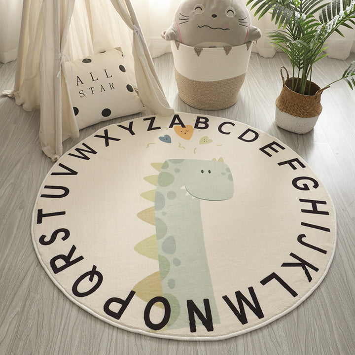 Educational Dinosaur-Themed Area Rug