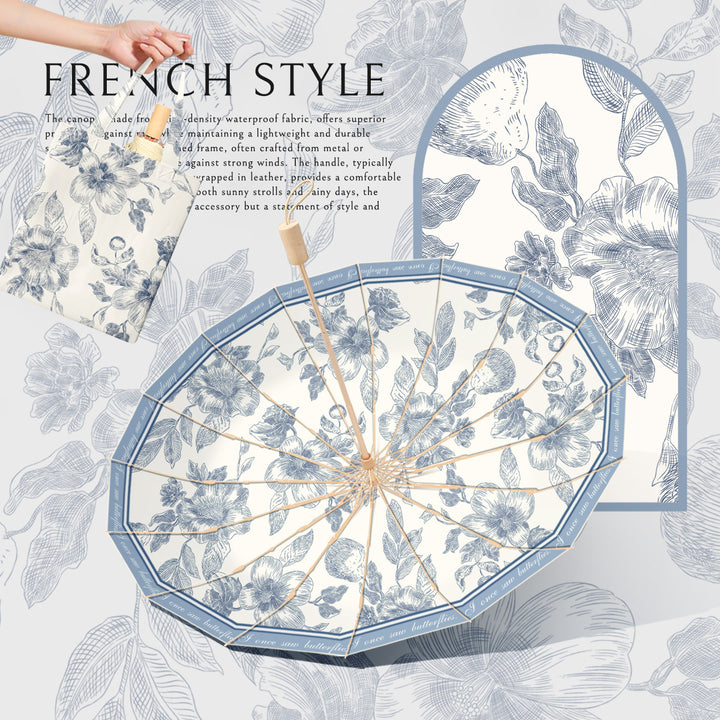 Ladies elegant umbrella with floral patterns Bowlift