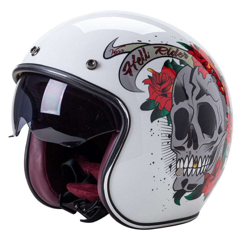 Classic Jet-Style Motorcycle Helmet Bowlift