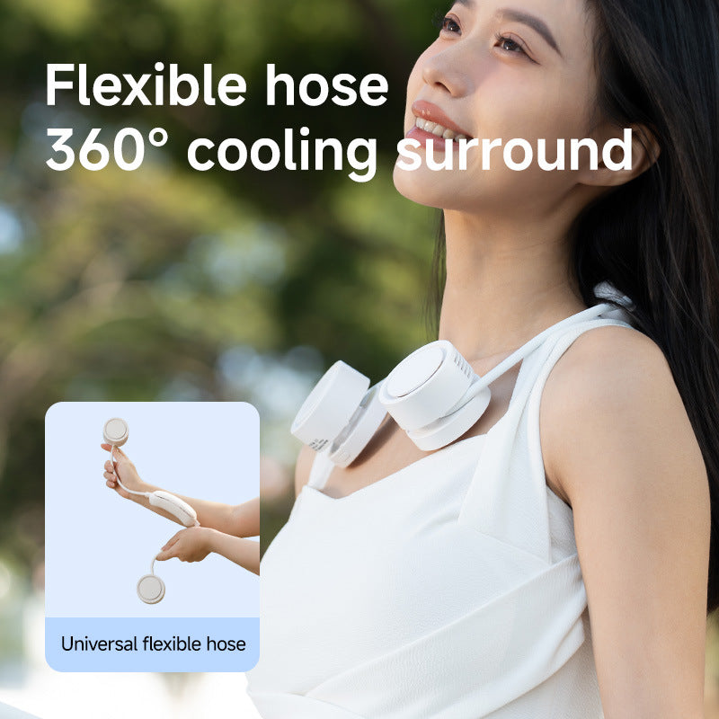 Unisex nan rechargeable neck fan with dual mini fans Bowlift