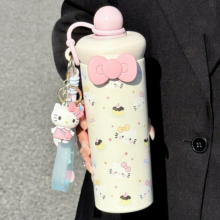 Ladies stylish water bottle with practical carry handle Bowlift