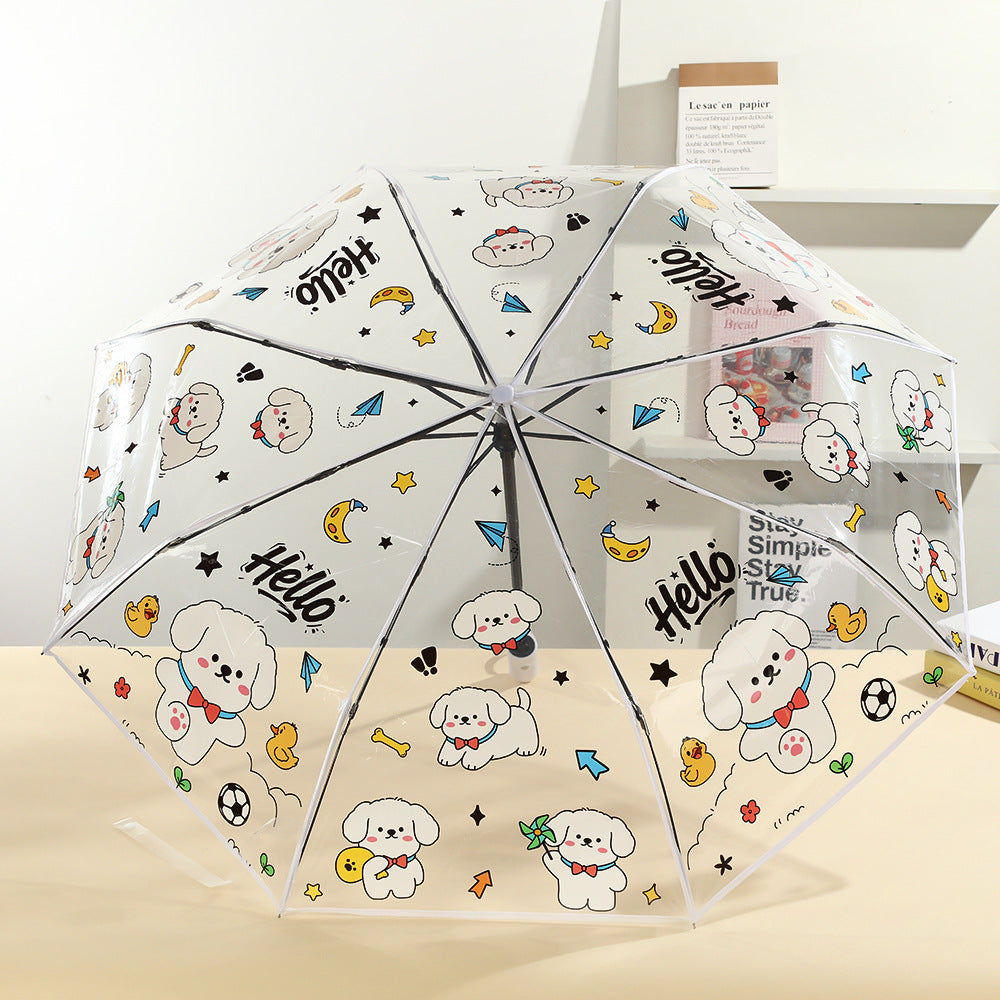 Women Pet Motif Umbrella Bowlift