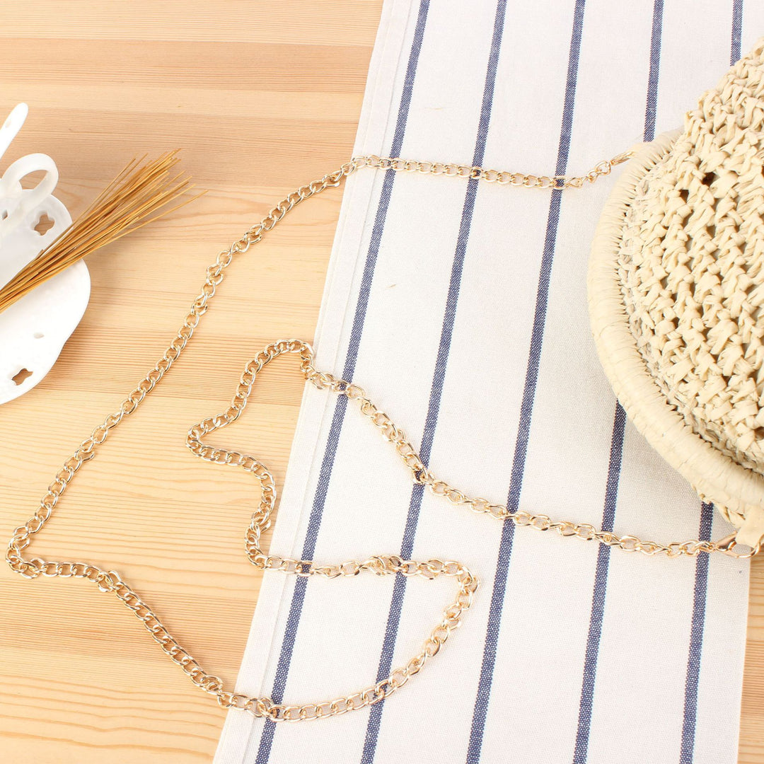 Handbag Made of High-Quality Natural Material with Silver Chain Strap Bowlift
