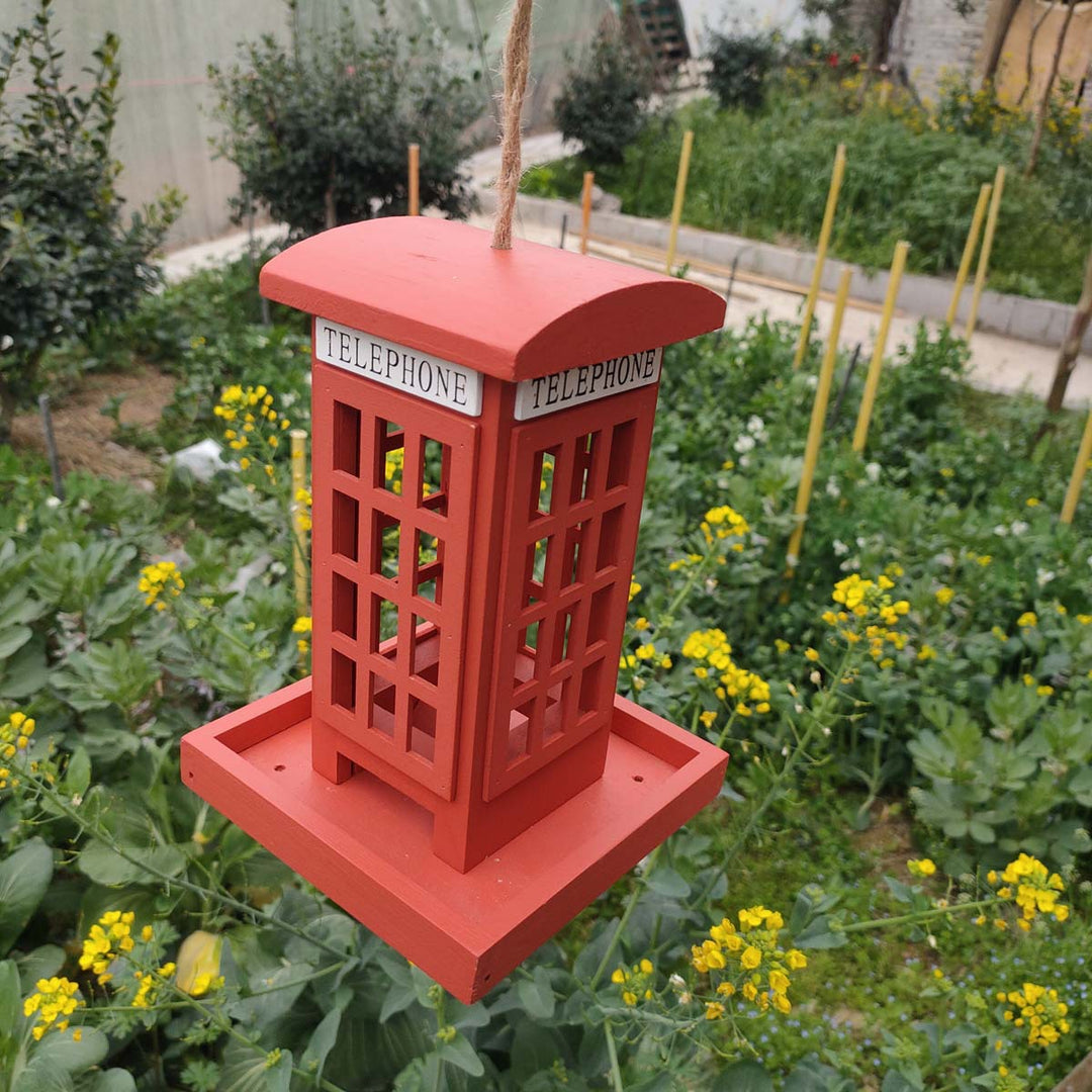 Vintage Telephone Booth Bird Feeder Bowlift
