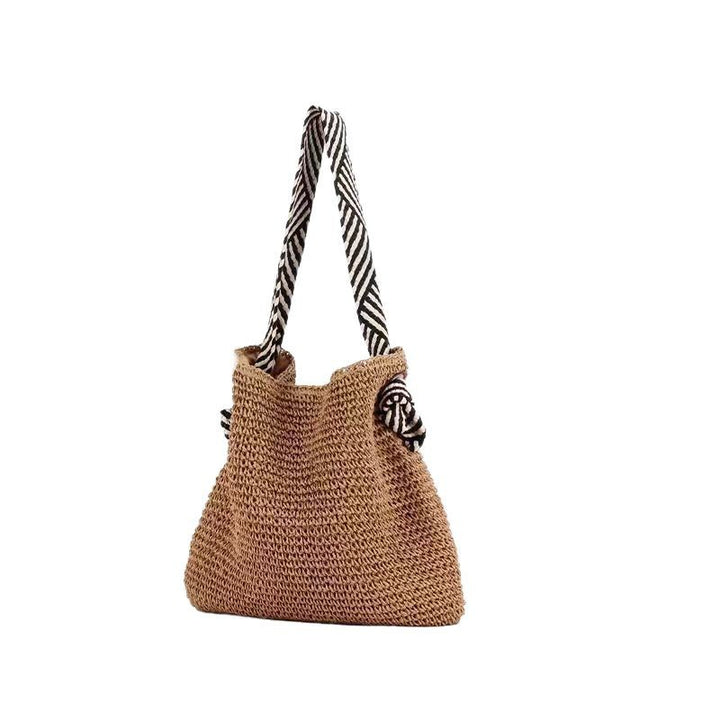 Straw Shopper Bag with Modern Design Bowlift